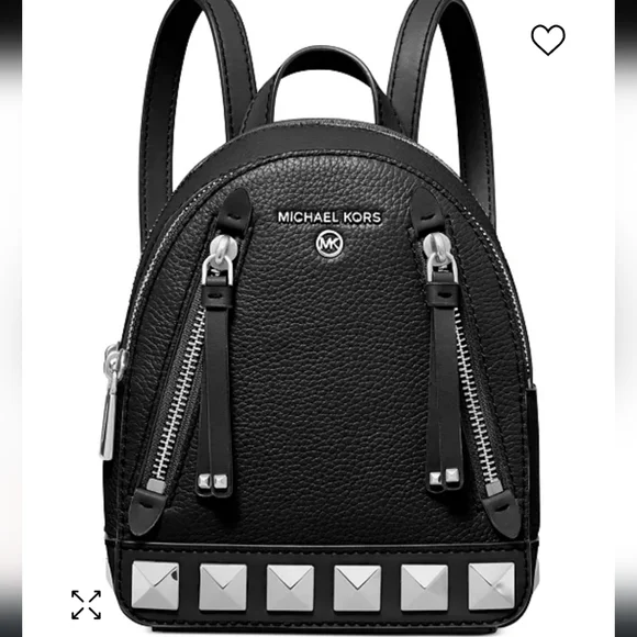 Michael Kors Silver Mini Brooklyn Backpack Purse Michael Kors XS Brooklyn Messenger Backpack Bag Patent  main image 4